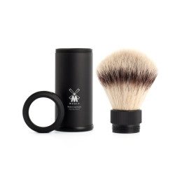 Mühle - Shaving brush TRAVEL: Black Alumin., Silvertip Fibre®