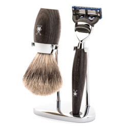 Mühle - Zestaw do golenia KOSMO Fusion™: Bog Oak, Fine Badger