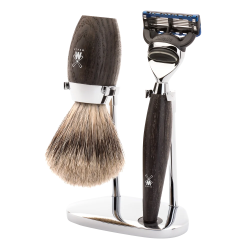 Mühle - Zestaw do golenia KOSMO Fusion™: Bog Oak, Fine Badger
