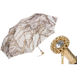 Pasotti - Bridles Print White Folding Umbrella
