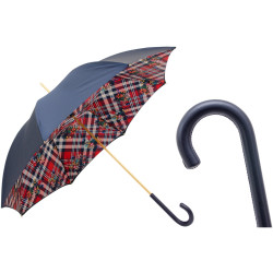 Pasotti - Classic Navy Umbrella with Stripes and Flowers
