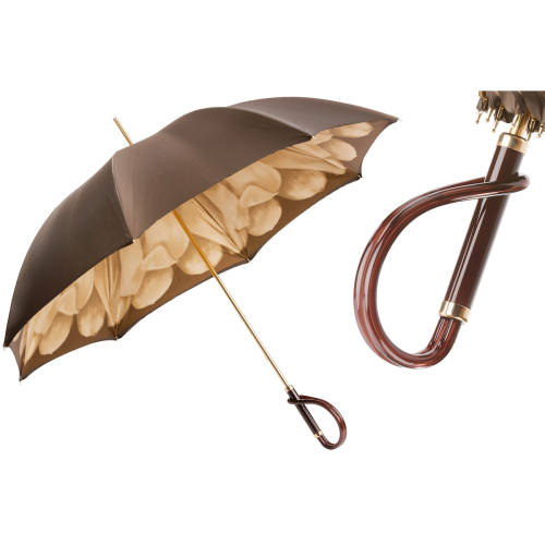 Pasotti - Brown Dahlia Umbrella, Double Cloth