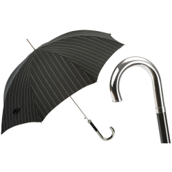 Pasotti - Striped Dandy Umbrella with Silver Handle